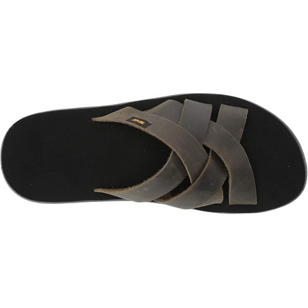 Sandale Teva Voya Slide en Cuir Olive Foncé