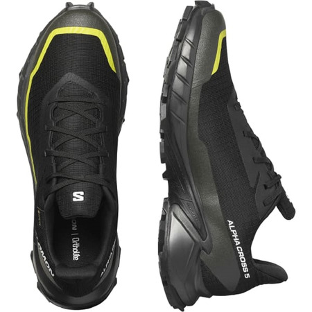 Chaussure Salomon Alphacross 5 GTX Noir/Lime