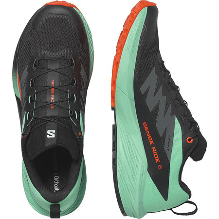 Chaussure Salomon Sense Ride 5 Nonir/Vert/Rouge