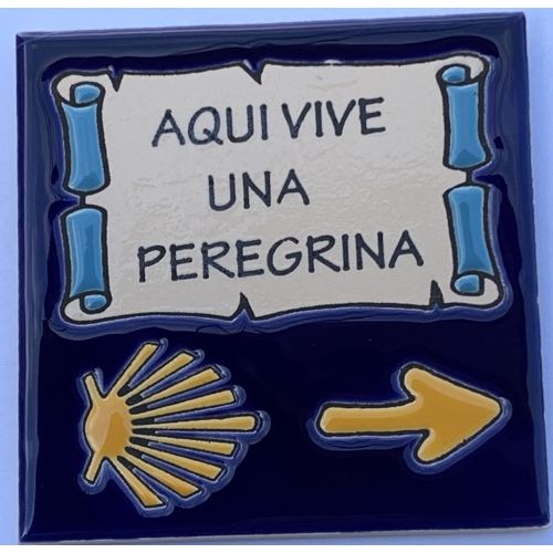 Carreaux de céramique vit ici une flèche de pèlerin et Étoile 11x11