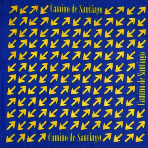 Camino de Santiago Cache-cou bleu MyL Flèches jaunes