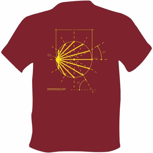 T-shirt Boceto Logo Chemin de Santiago Granate