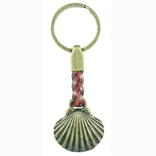Coque en cuir porte-clés, croix et Santiago Apostol