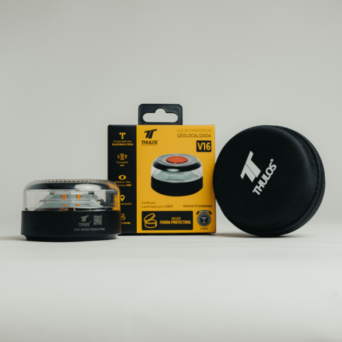 Feu de détresse avec géolocalisation, certifié par la DGT (Direction générale espagnole de la circulation routière).