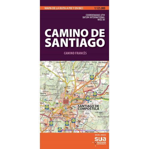 Carte du Camino de Santiago - Carte de l'itinéraire à pied et à vélo