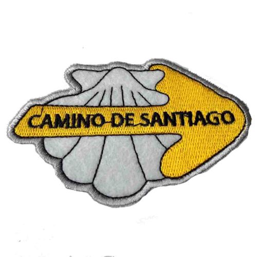 Coque brodée parche avec flèche Chemin de Santiago