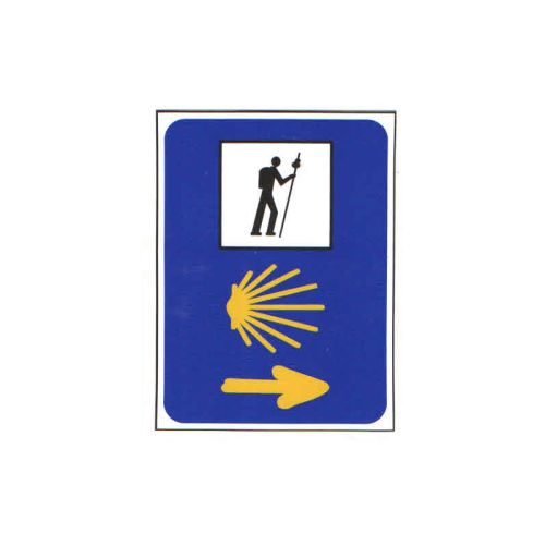Autocollant triple signe Camino de Santiago 5x7
