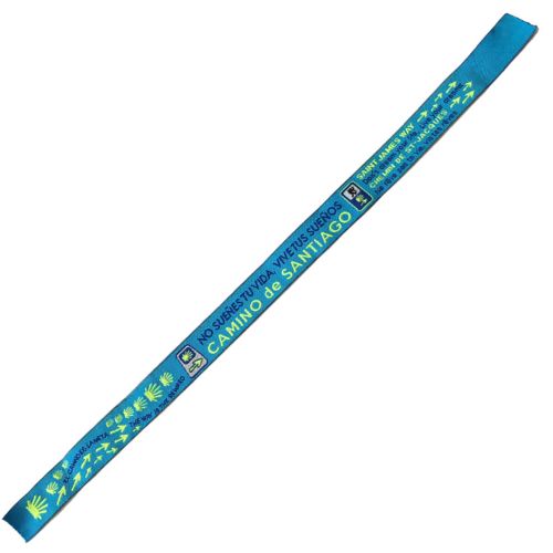 Bracelet en tissu multi-symboles Camino Santiago 05 Bleu