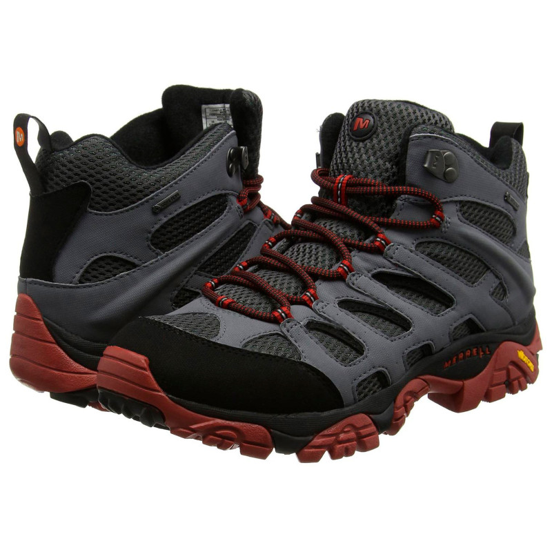 Merrell Moab Mid GTX Gris/Negro/Rojo Bottes