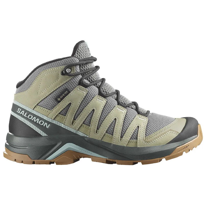 Chaussures Salomon X-Adventure Recon GTX W Mid Vert/Gris