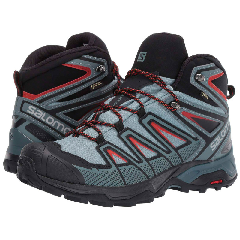 Salomon X Ultra 3 Mid GTX Gris/Négro/Rojo bottes