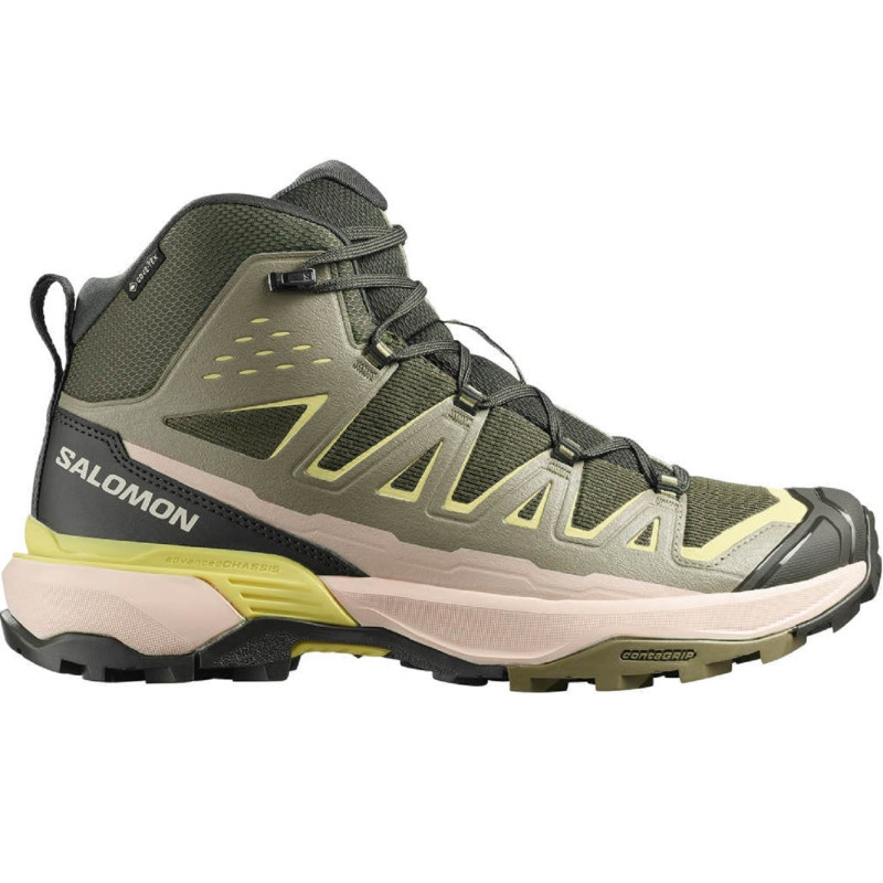 Salomon X Ultra 360 Edge Mid GTX Bottes Vert/Amarillo