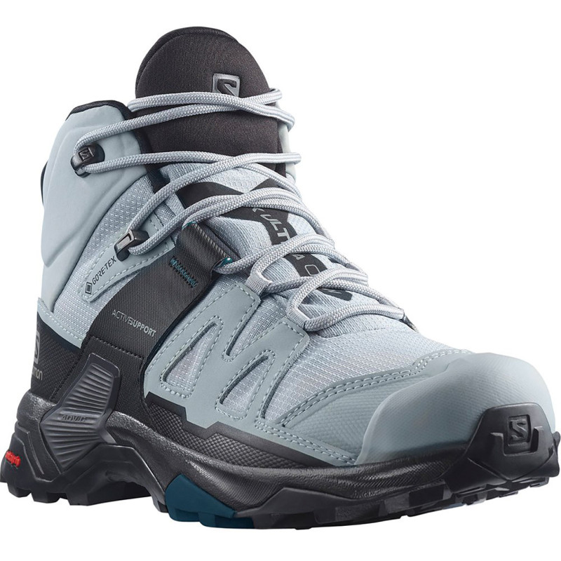 Salomon X Bottes Ultra 4 Mid Wide GTX W Gris/Azul