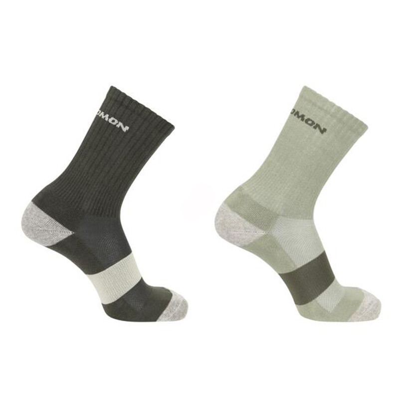 Chaussettes Salomon Evasion Crew 2-Pack Olive-Menthe