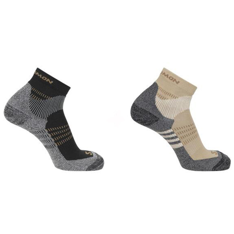 Chaussettes Salomon X Ultra Access Quarter 2-Pack Sable/Noir/Gris