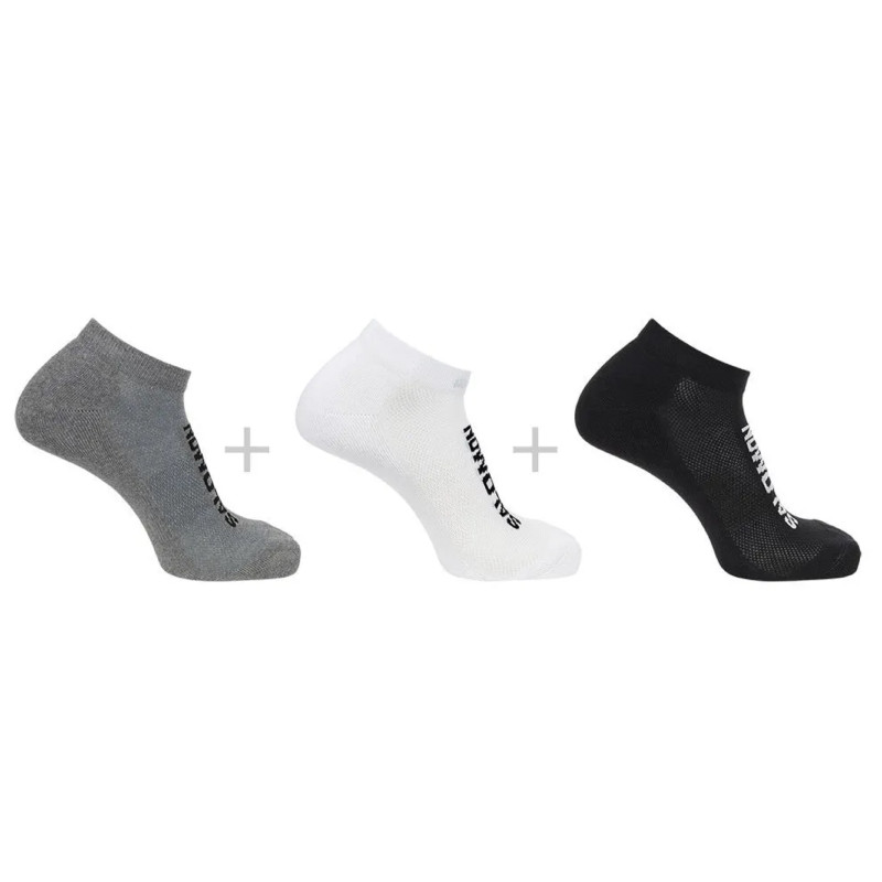 Lot de 3 paires de chaussettes basses Salomon Everyday Noir/Blanc/Gris