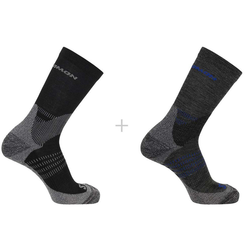 Chaussettes Salomon X Ultra Access Crew (2 paires) Noir/Gris