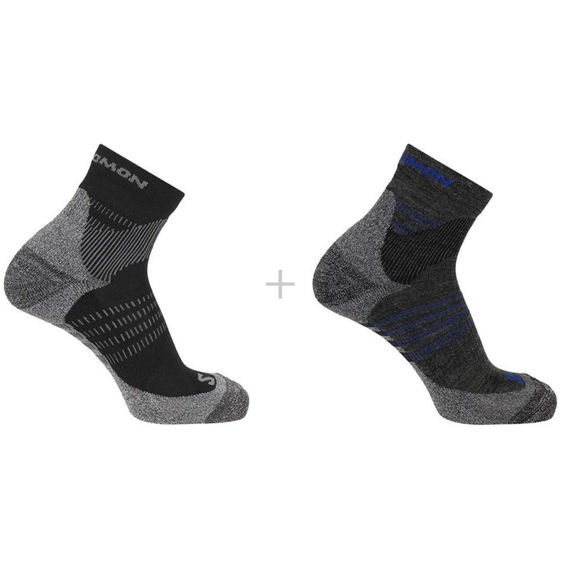 Chaussettes Salomon X Ultra Access Quarter (2 paires) noir/gris