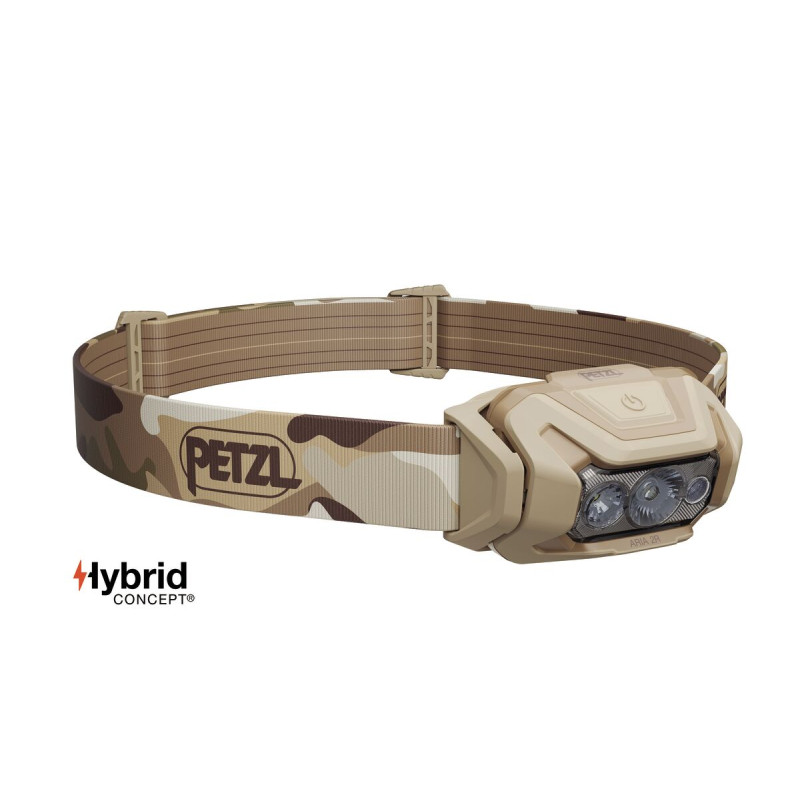 Front Petzl Aria 2 RGB 625 Lumens Beige-Marrón