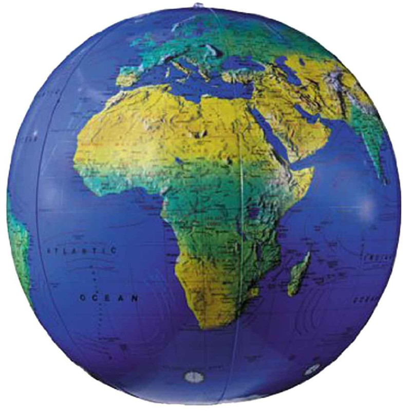 globe physique gonflé Bleu en anglais (69 cm)