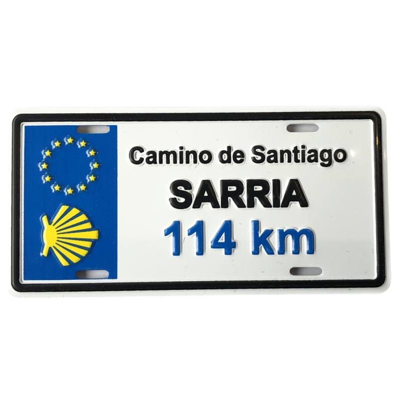 Aimant de plaque d'immatriculation Sarria Km 114