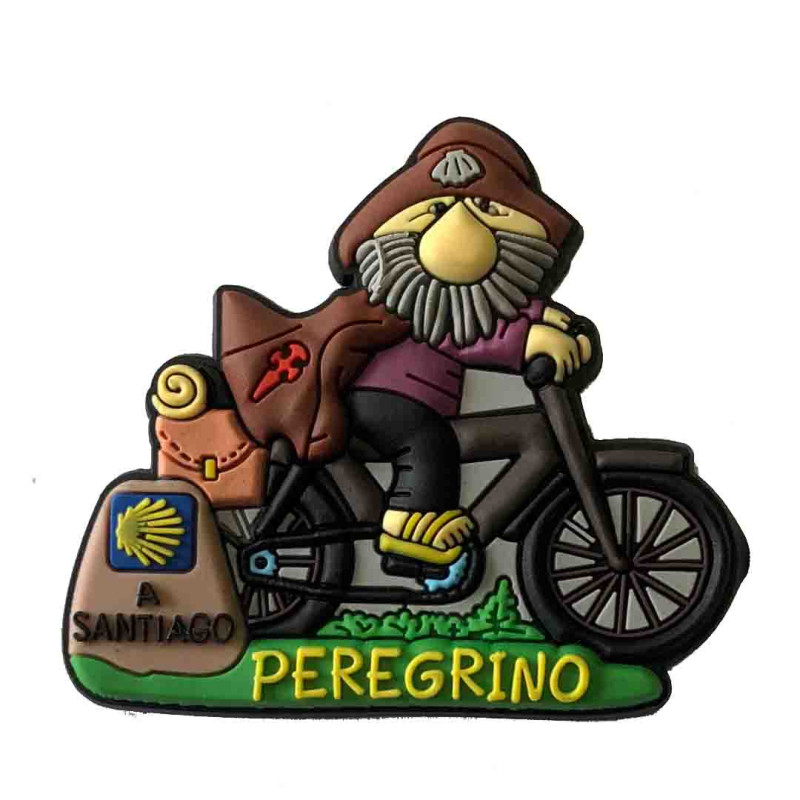Imán Goma Peregrino en Vélo Camino de Santiago