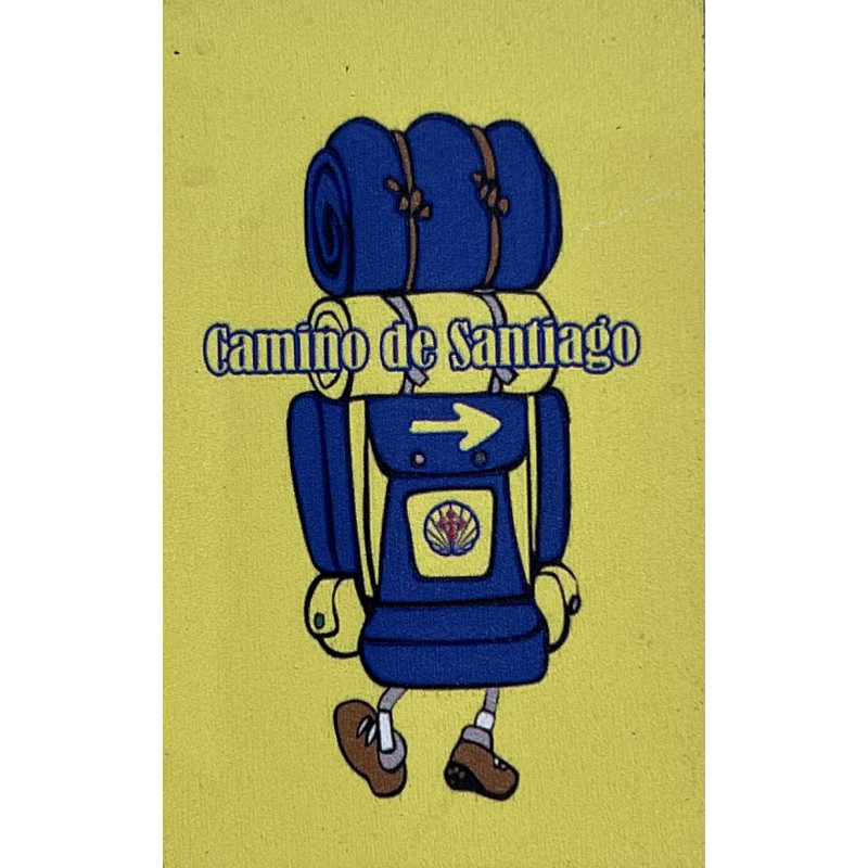 Sac à dos bleu aimanté en bois peint