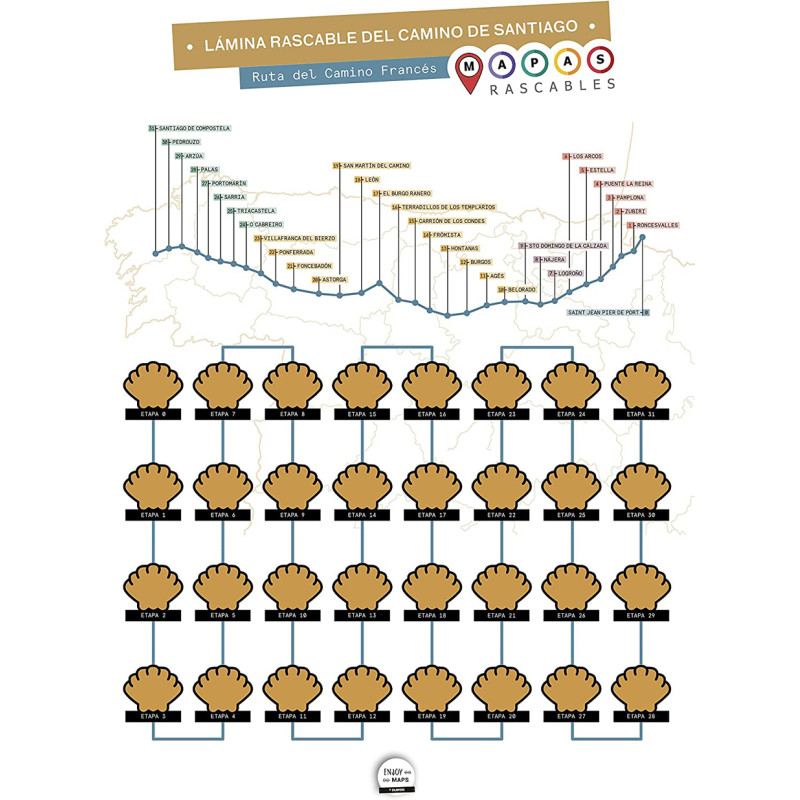 Feuille à gratter du Camino de Santiago