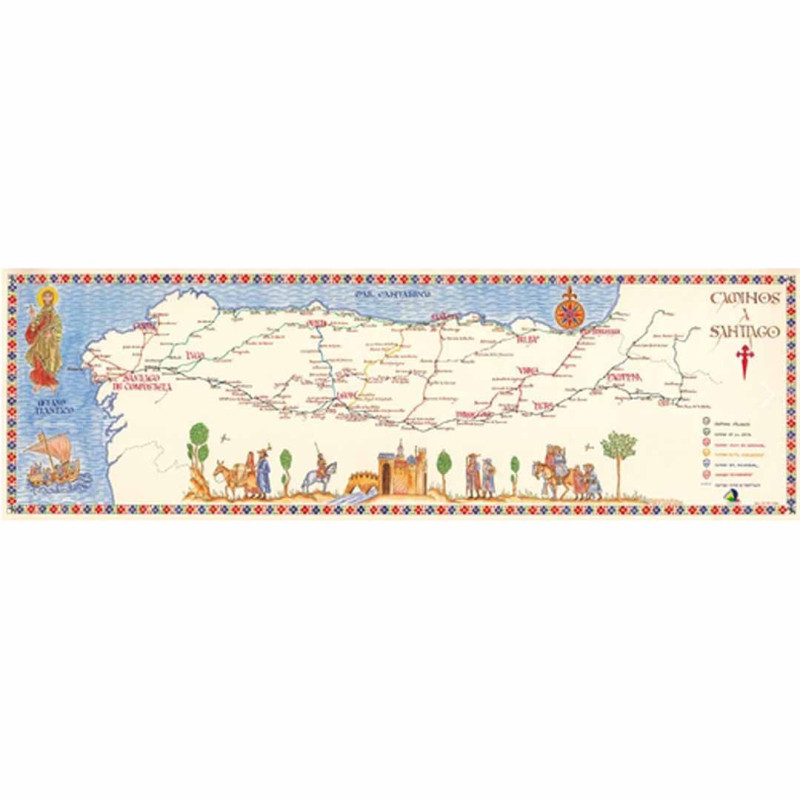 Carte Mural Moyen-Âge jusqu\'à Santiago