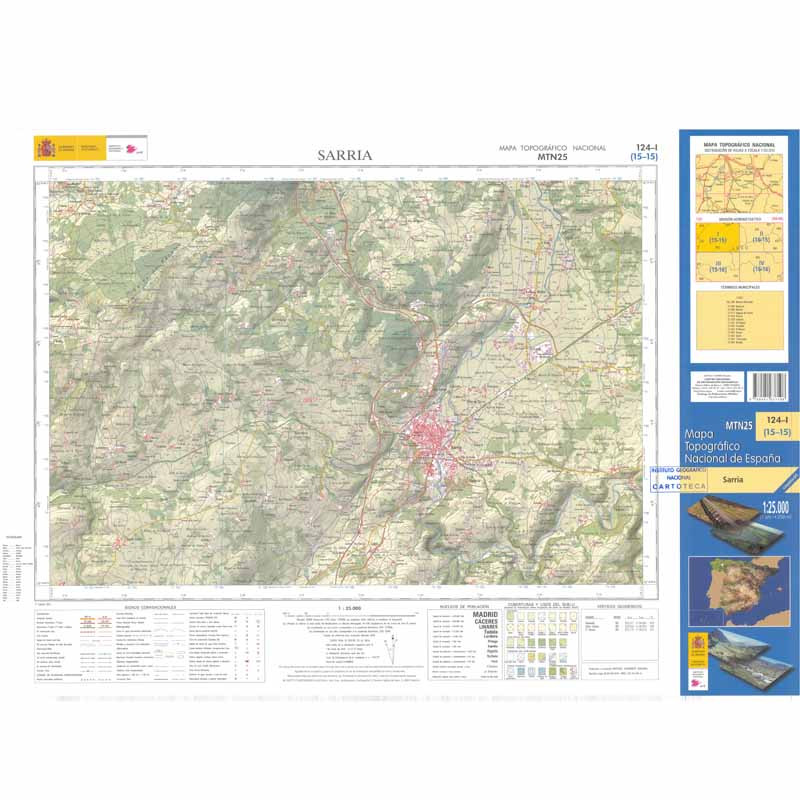 Sarria 124-1 Carte Echelle 1:25.000 IGN