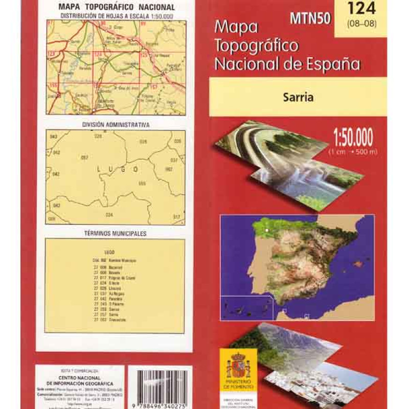 Sarria 124 Carte Echelle 1:50.000 IGN