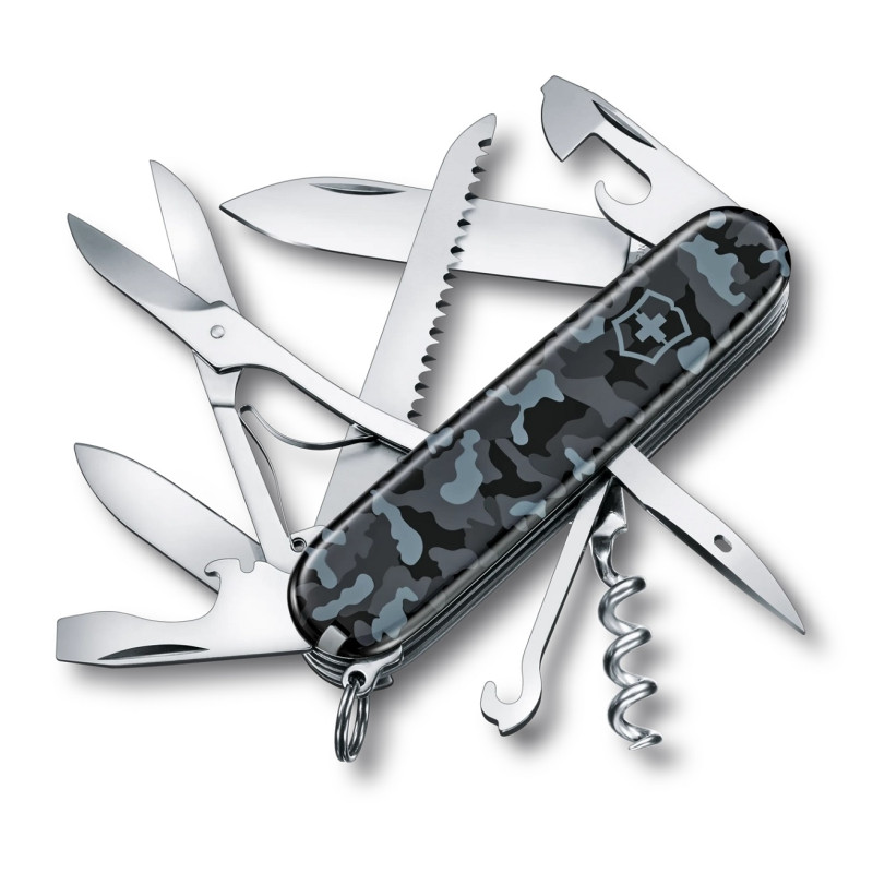 Couteau de poche Victorinox Huntsman 15 outils, camouflage gris