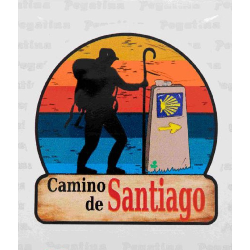 Autocollant Lever de soleil sur le chemin de Saint-Jacques