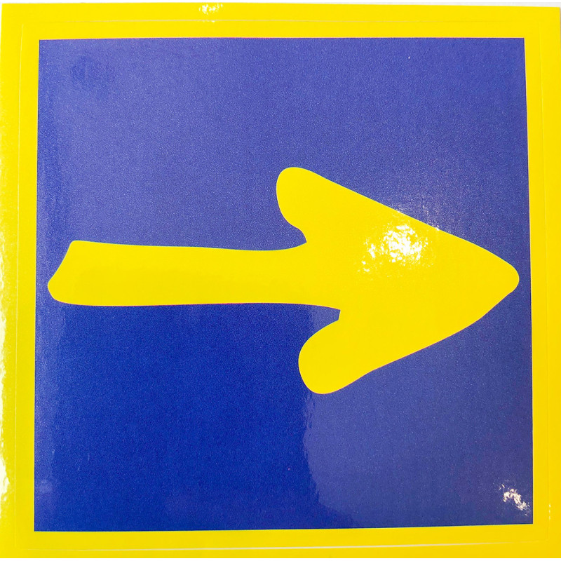 Bordure jaune de la flèche de la route Sticker