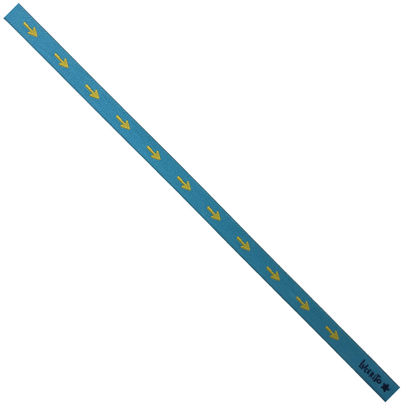Bracelet Tissu Flèches Jaunes 54 Bleu Ciel