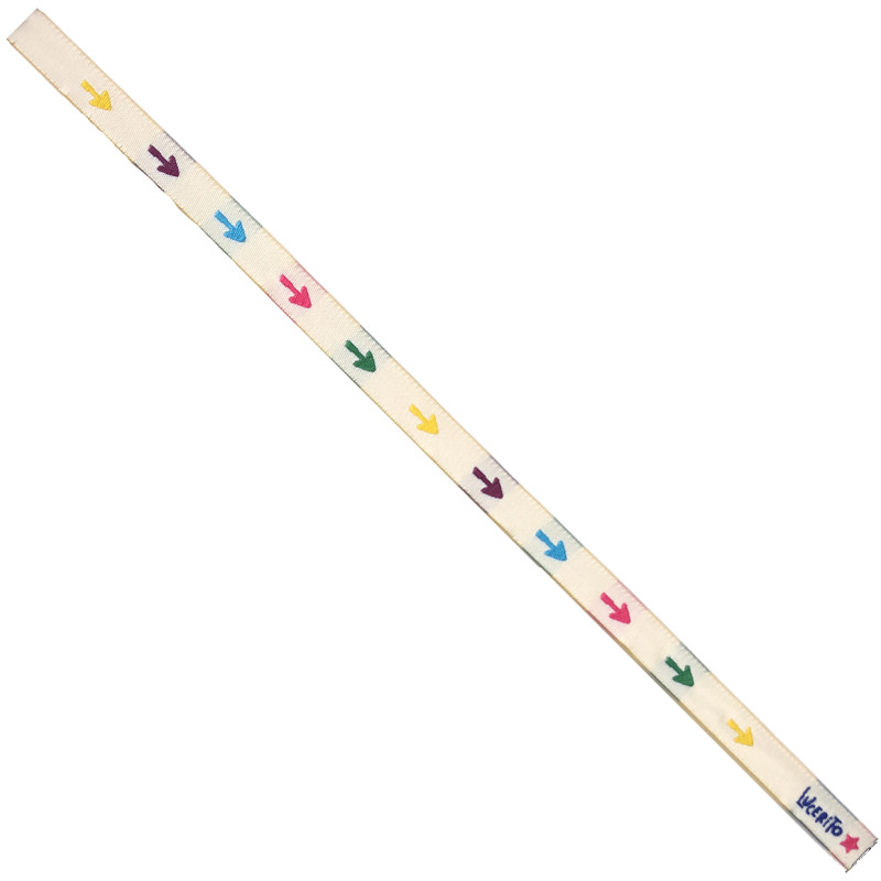 Bracelet en tissu Flèches colorées 58 Blanc