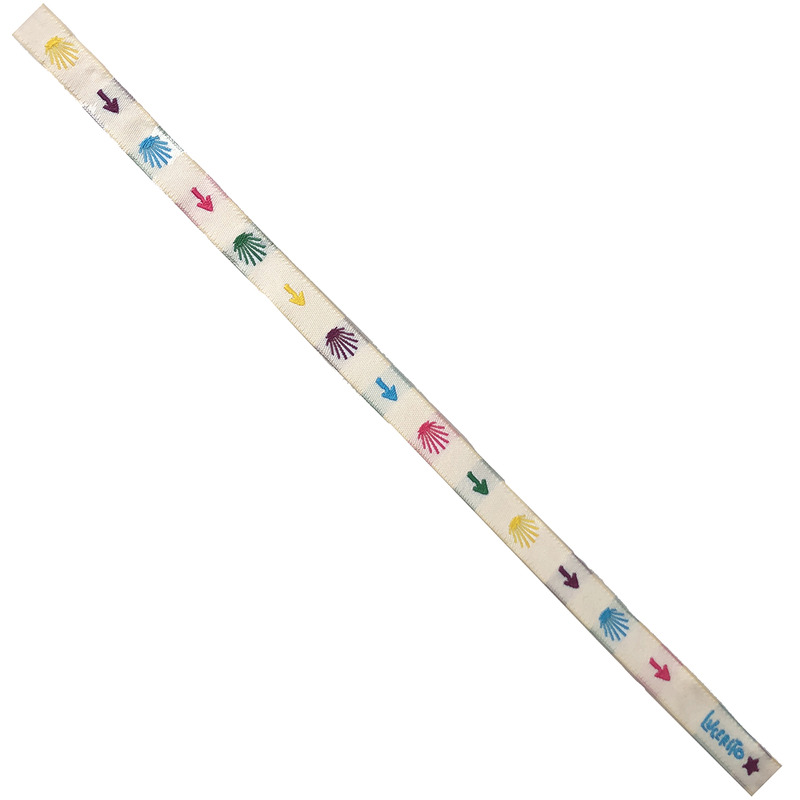 Bracelet en tissu Flèches et étoiles colorées 51 Blanc