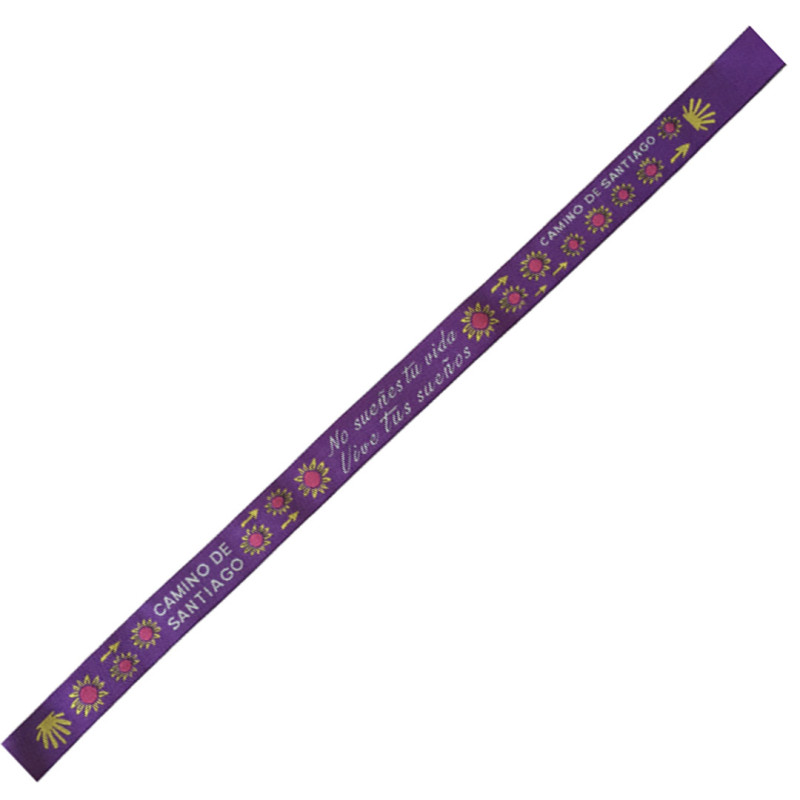 Bracelet en tissu Ne rêve pas ta vie 10 Violet