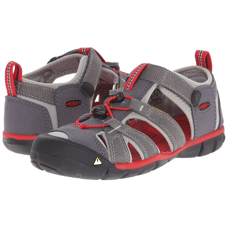 Sandalia Keen Seacamp II CNX Enfants Gris/Rojo