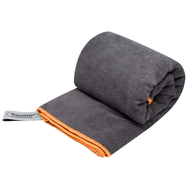 Serviette Microfibre Terry TravelSafe 135x70 Grise Naranja-Gris