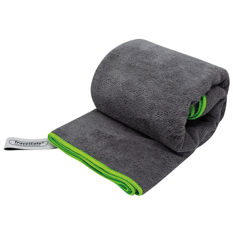 Serviette Microfibre Terry TravelSafe 135x70 Grise Verde-Gris
