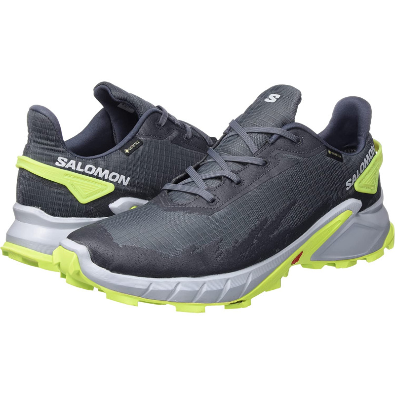 Chaussure Salomon Alphacross 4 GTX Gris/Lime