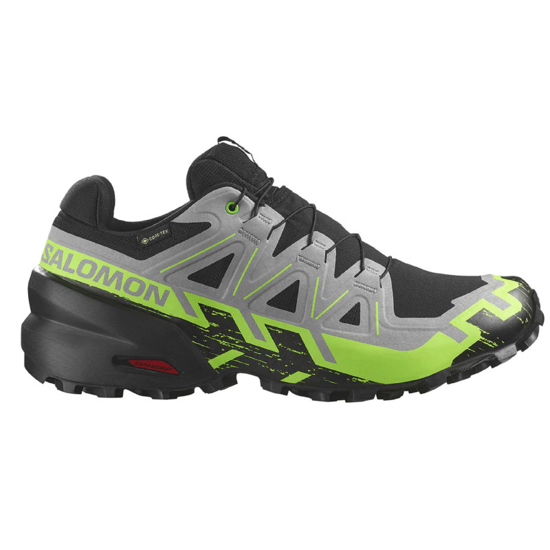 Chaussure de course Salomon Speedcross 6 GTX Gris/Noir/Vert