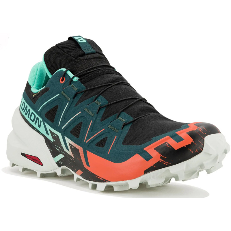 Chaussure de trail Salomon Speedcross 6 GTX W Noir/Vert/Rouge