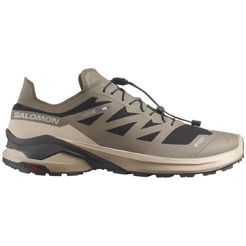 Chaussure Salomon XA Meta GTX fabriquée en France, marron/noir