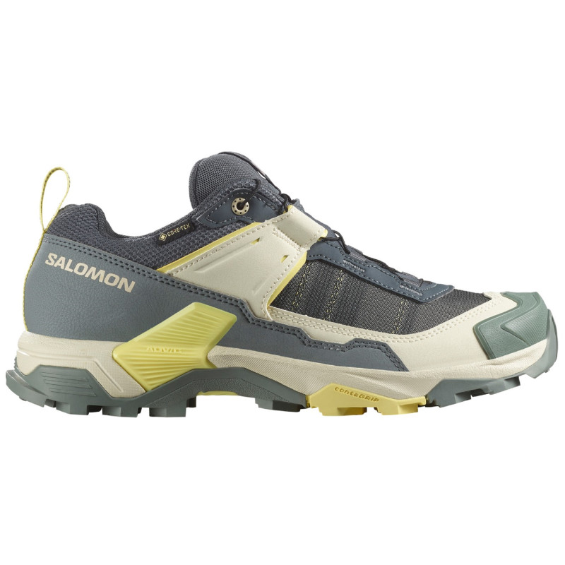 Chaussures de course Salomon X Ultra 5 GTX W Gris/Vert/Beige