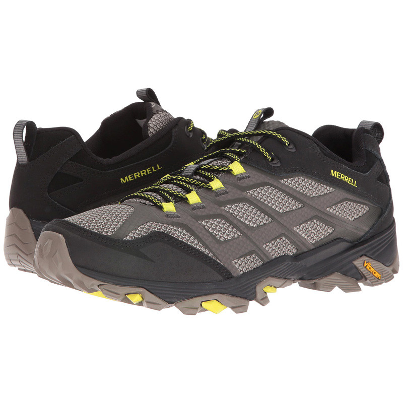 Zapato Merrell Moab Fst Black/Gris/Amarillo