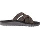 Sandale Teva Voya Slide en Cuir Olive Foncé