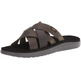 Sandale Teva Voya Slide en Cuir Olive Foncé